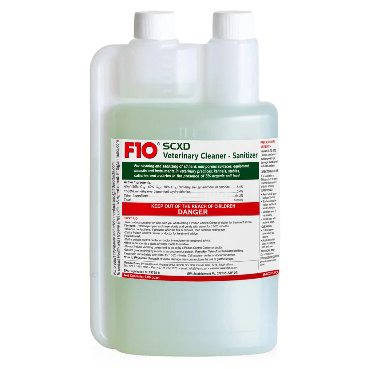 Front of F10SCXD Veterinary Cleanser – Sanitizer 1 liter