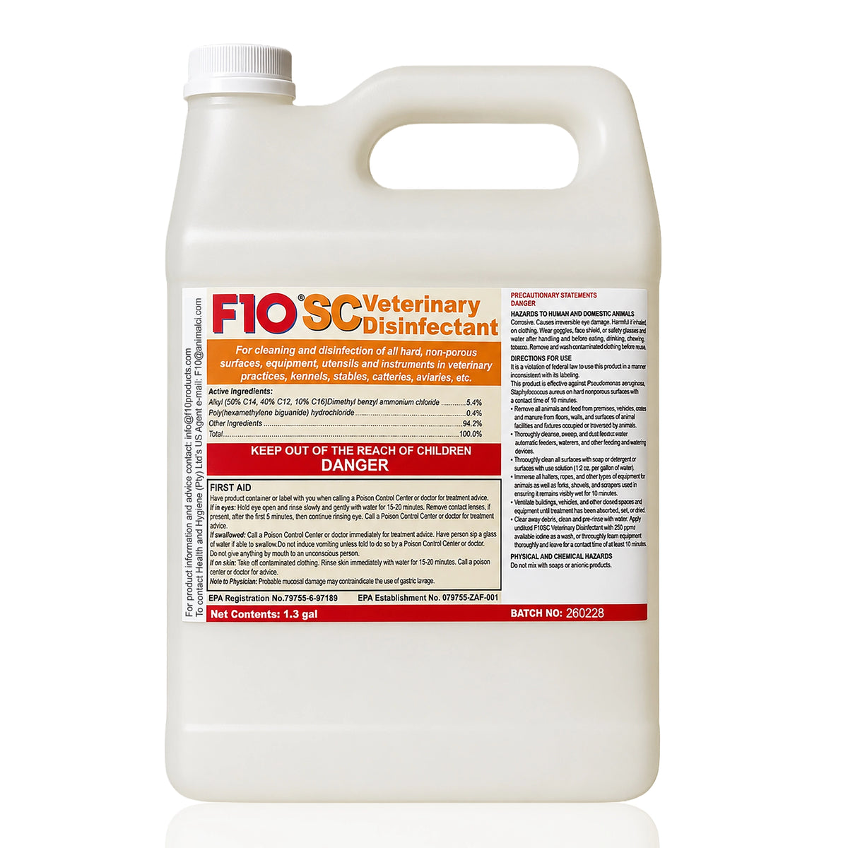 Front of F10SC Veterinary Disinfectant 5 Liter