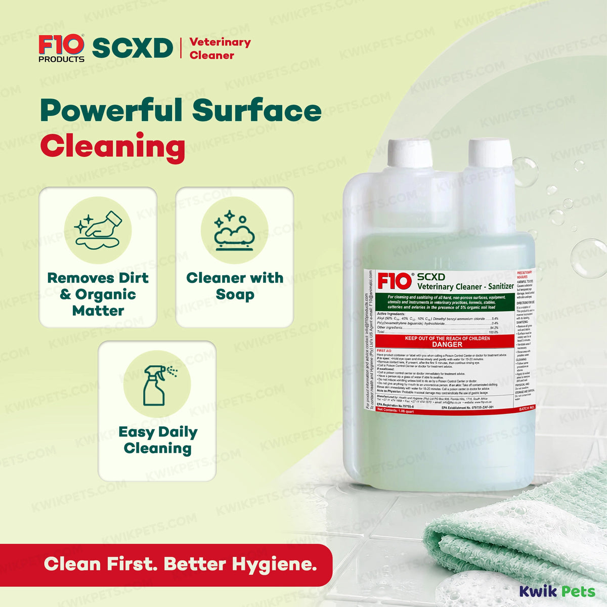 Information of F10SCXD Veterinary Cleanser – Sanitizer 1 liter