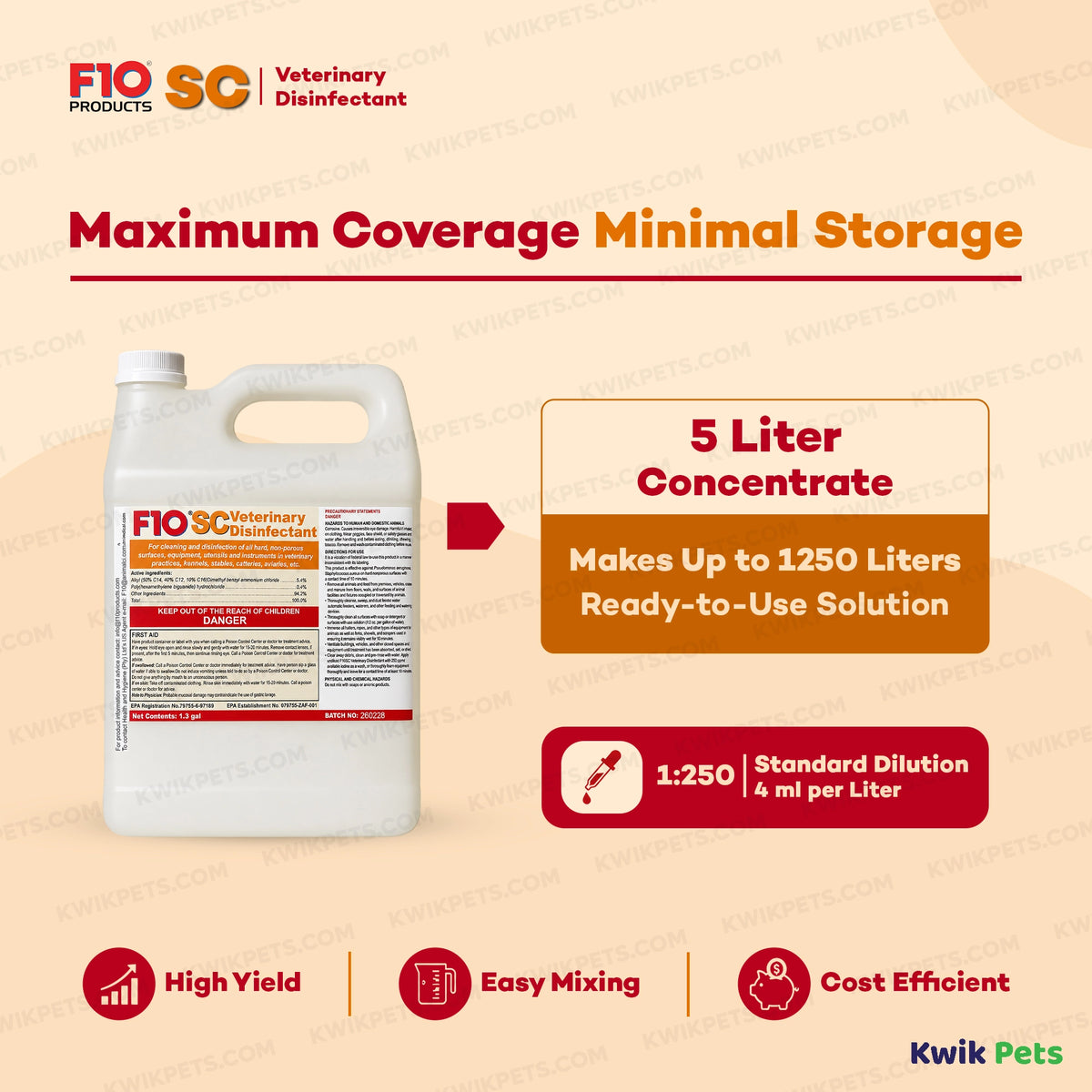 Information of F10SC Veterinary Disinfectant 5 Liter