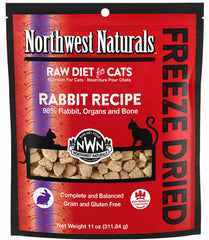 Northwest Naturals Freeze Dried Raw Diet Cat Food Rabbit Recipe 11-oz