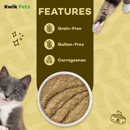 Features of Weruva B.F.F. PLAY Paté Chicken & Turkey Topsy Turvy Dinner in a Hydrating Purée Wet Cat Food 2.8-oz