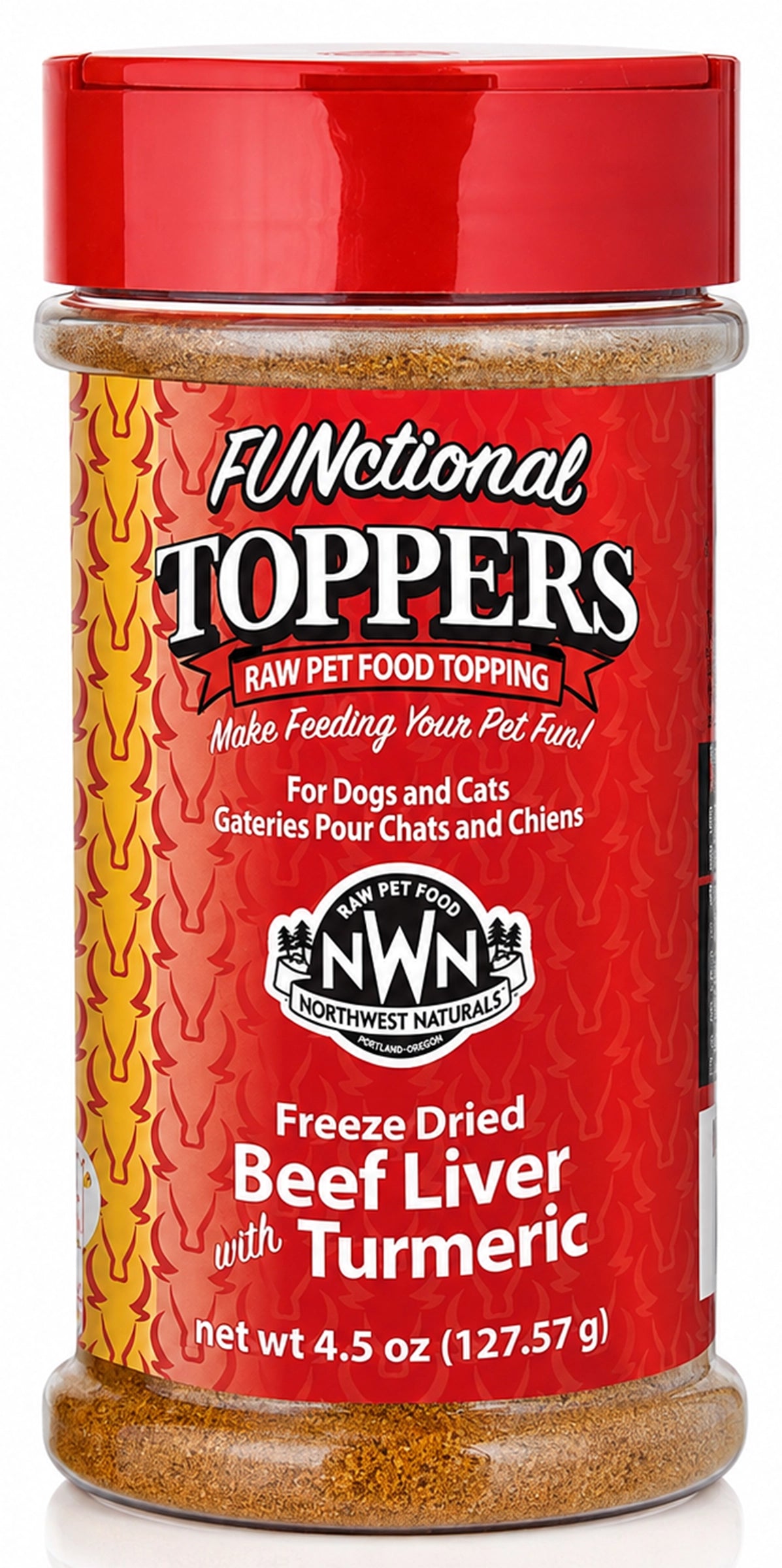 Northwest Naturals Functional Freeze Dried Dog & Cat Food Topper Beef Liver with Turmeric 4.5-oz