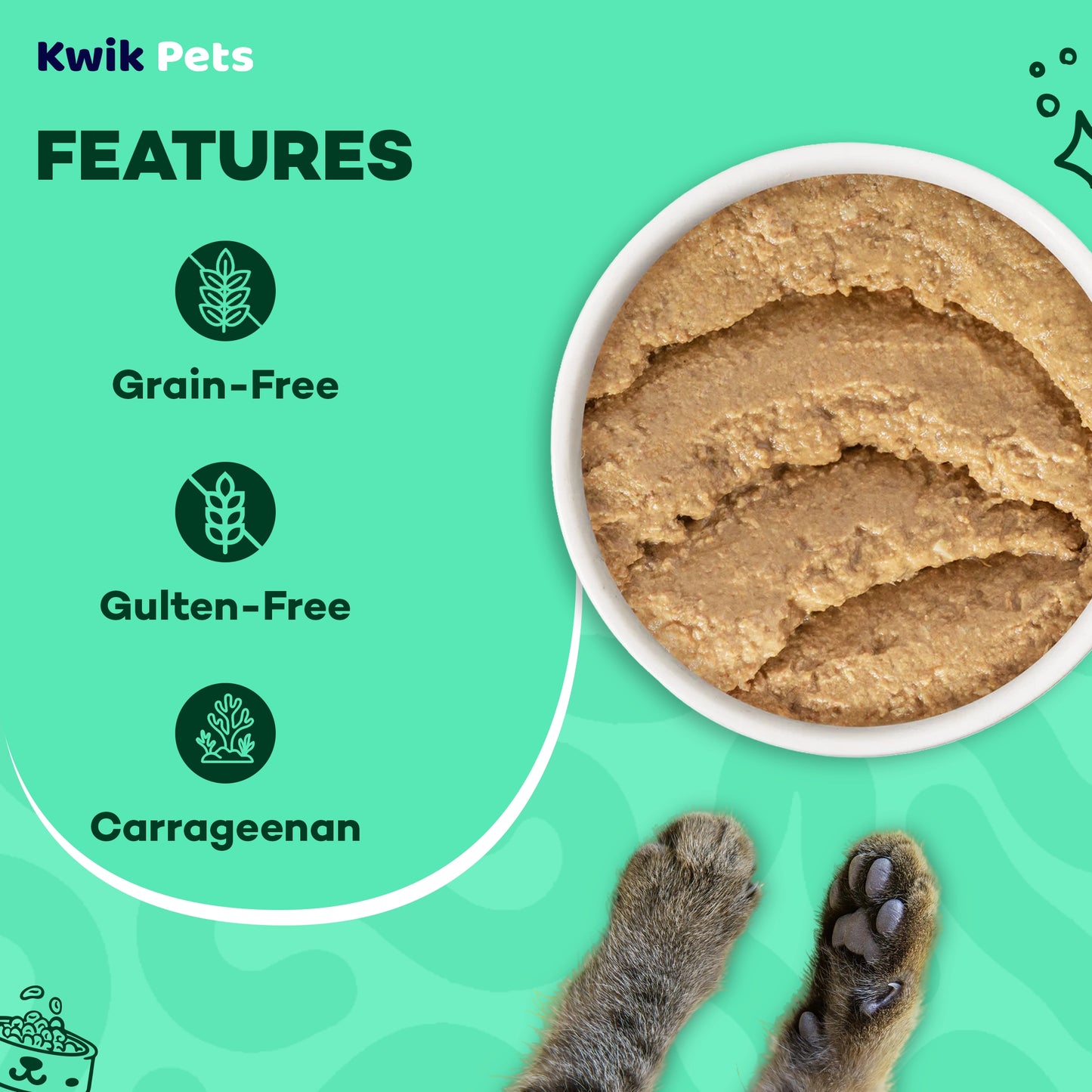 Features of Weruva B.F.F. PLAY Paté Salmon & Tuna Tuck Me In Dinner in a Hydrating Purée Wet Cat Food 5.5-oz