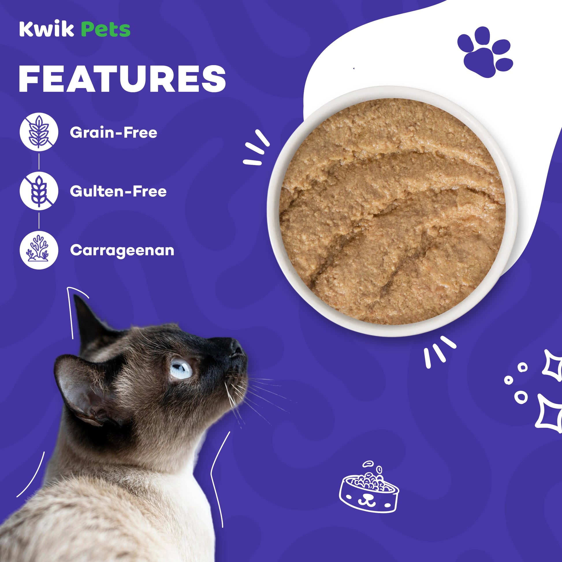 Features of Weruva B.F.F. PLAY Paté Chicken & Beef Best Buds Dinner in a Hydrating Purée Wet Cat Food 2.8-oz