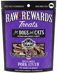 Northwest Naturals Raw Rewards Freeze Dried Dog & Cat Treats Pork Liver 3-oz