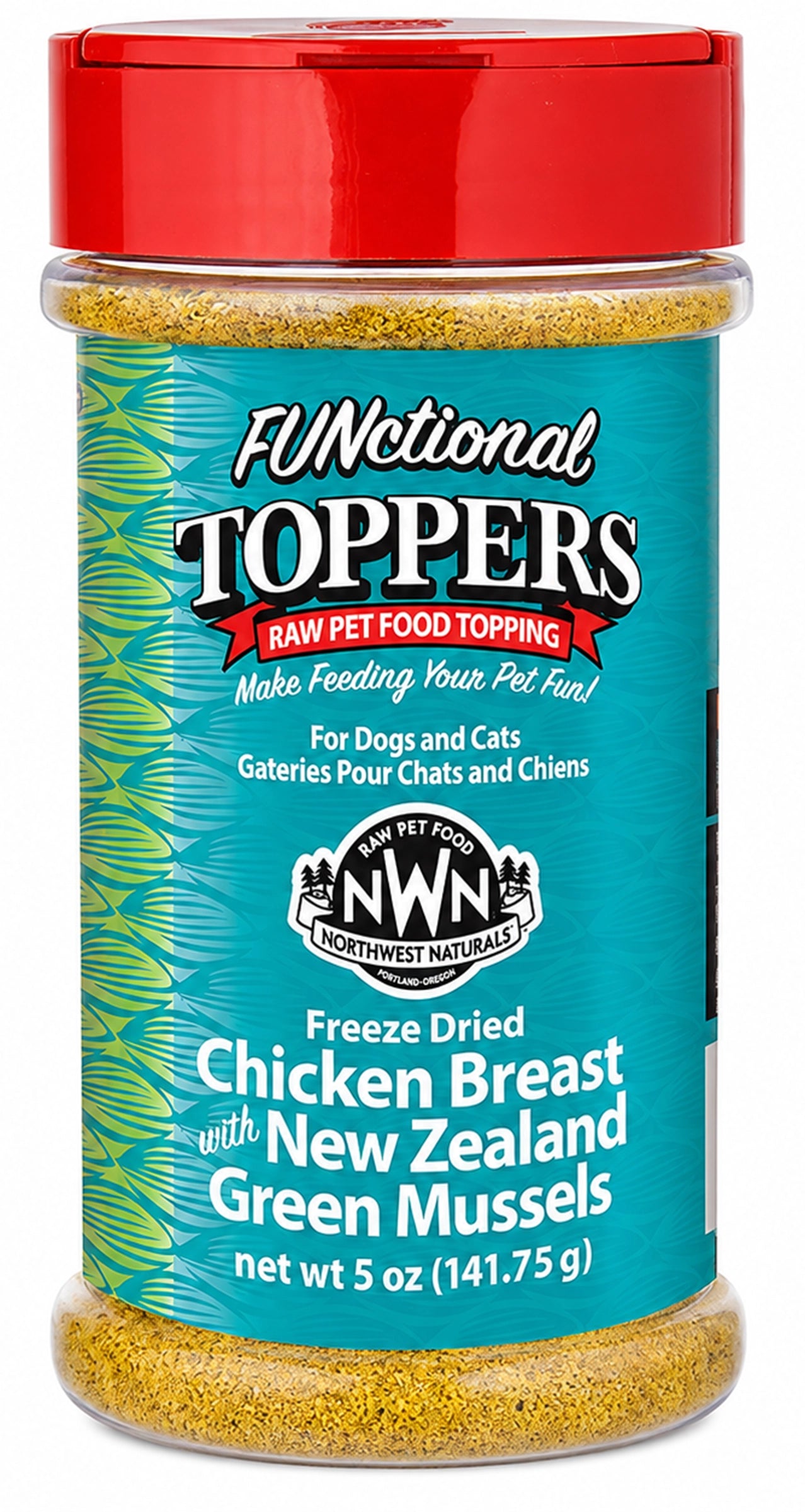 Northwest Naturals Functional Freeze Dried Dog & Cat Food Topper Chicken Breast with Green Mussels 5-oz