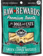 Northwest Naturals Raw Rewards Freeze Dried Dog & Cat Treats Green Mussels 2-oz
