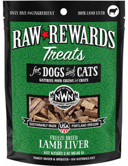Northwest Naturals Raw Rewards Freeze Dried Dog & Cat Treats Lamb Liver 3-oz
