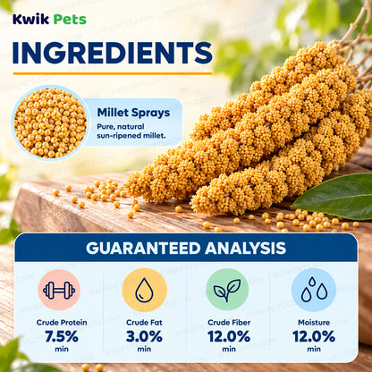 Ingredients info of Kaytee Natural Spray Millet Bird Treats 2 Pack
