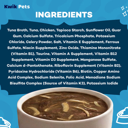 Ingredients info of Weruva B.F.F. OMG Tuna & Chicken Charm Me Dinner in Gravy Wet Cat Food Pouches 3-oz