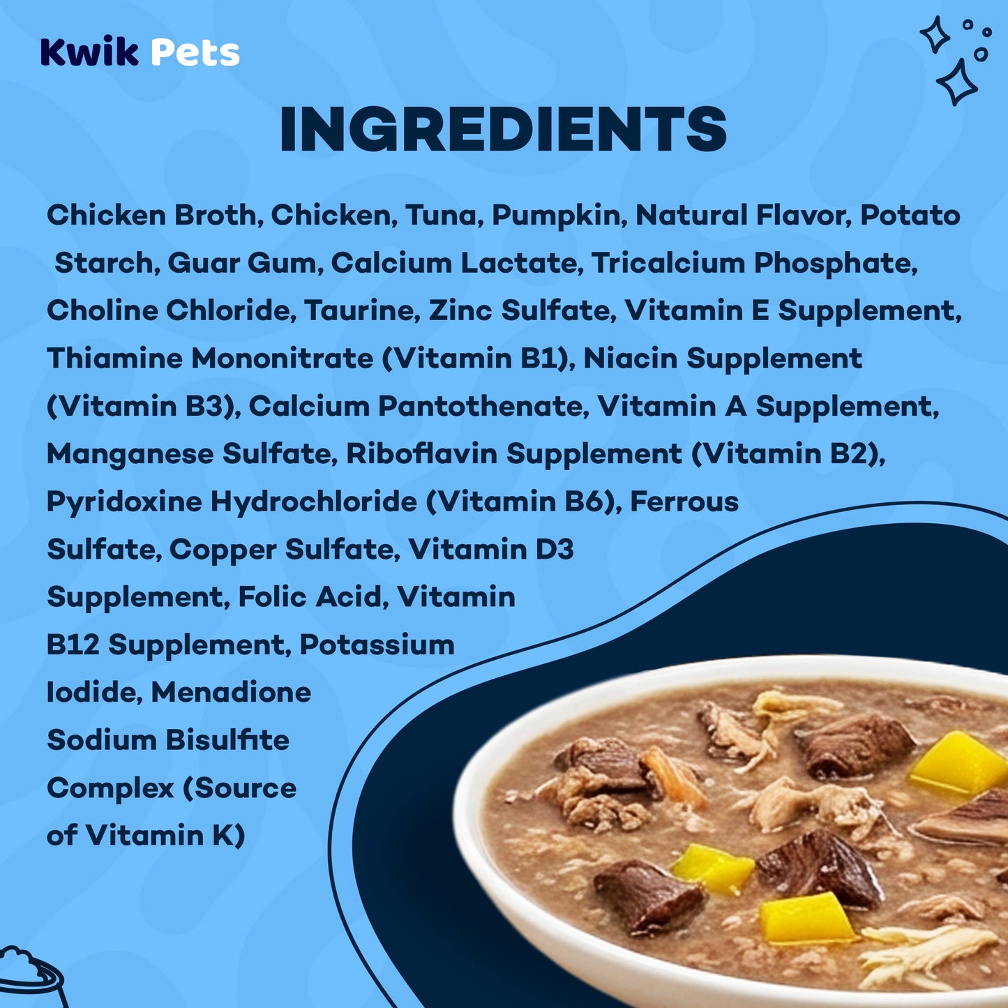 Ingredients info of Weruva B.F.F. OMG Chicken & Pumpkin Love Munchkin! Dinner in Gravy Wet Cat Food 2.8-oz