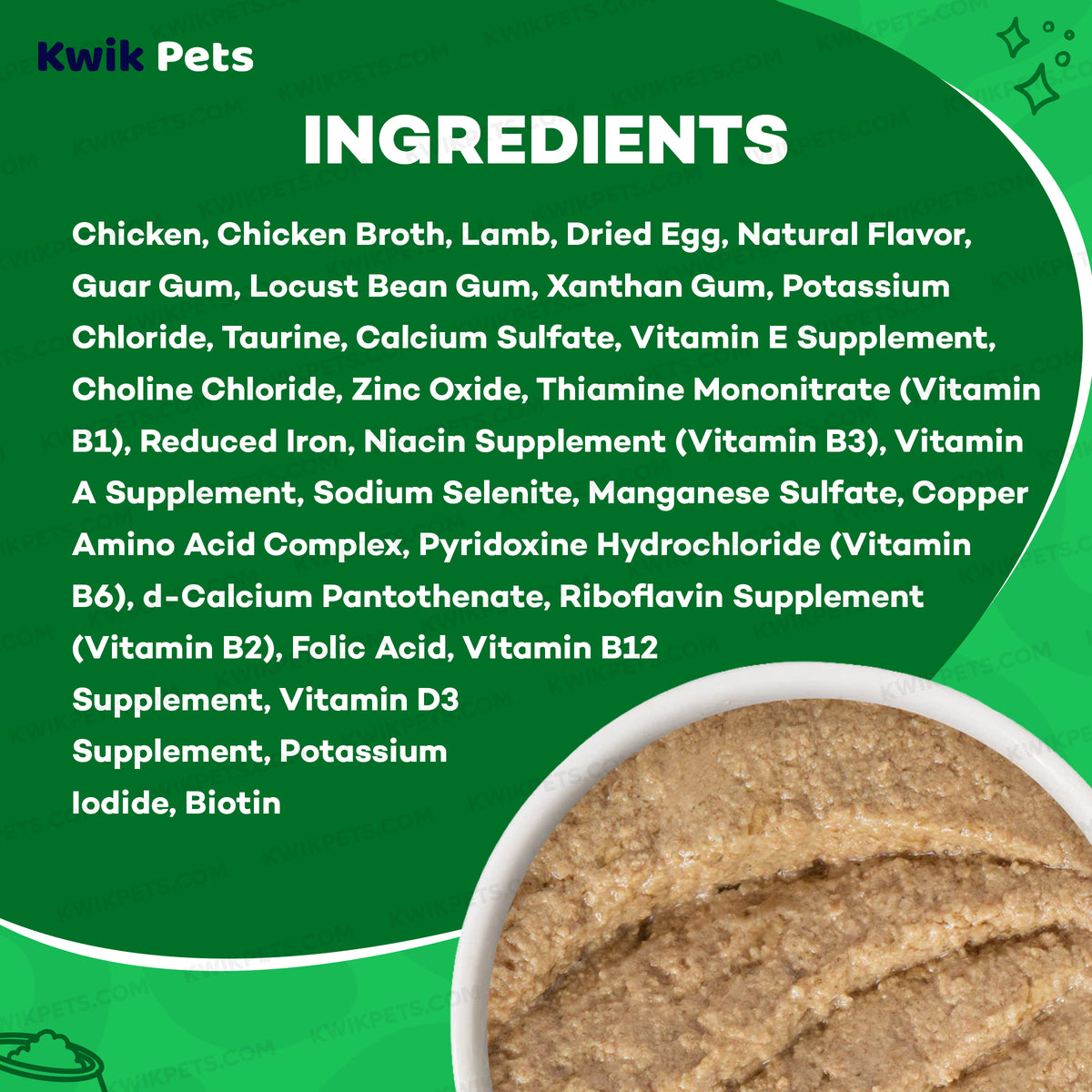 Ingredients info of Weruva B.F.F. PLAY Paté Chicken & Lamb Laugh Out Loud Dinner in a Hydrating Purée Wet Cat Food 5.5-oz