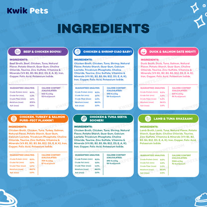 Nutrition of Weruva B.F.F. OMG Potluck O' Pouches Variety Pack Wet Cat Food 2.8-oz Pouches 12 Count