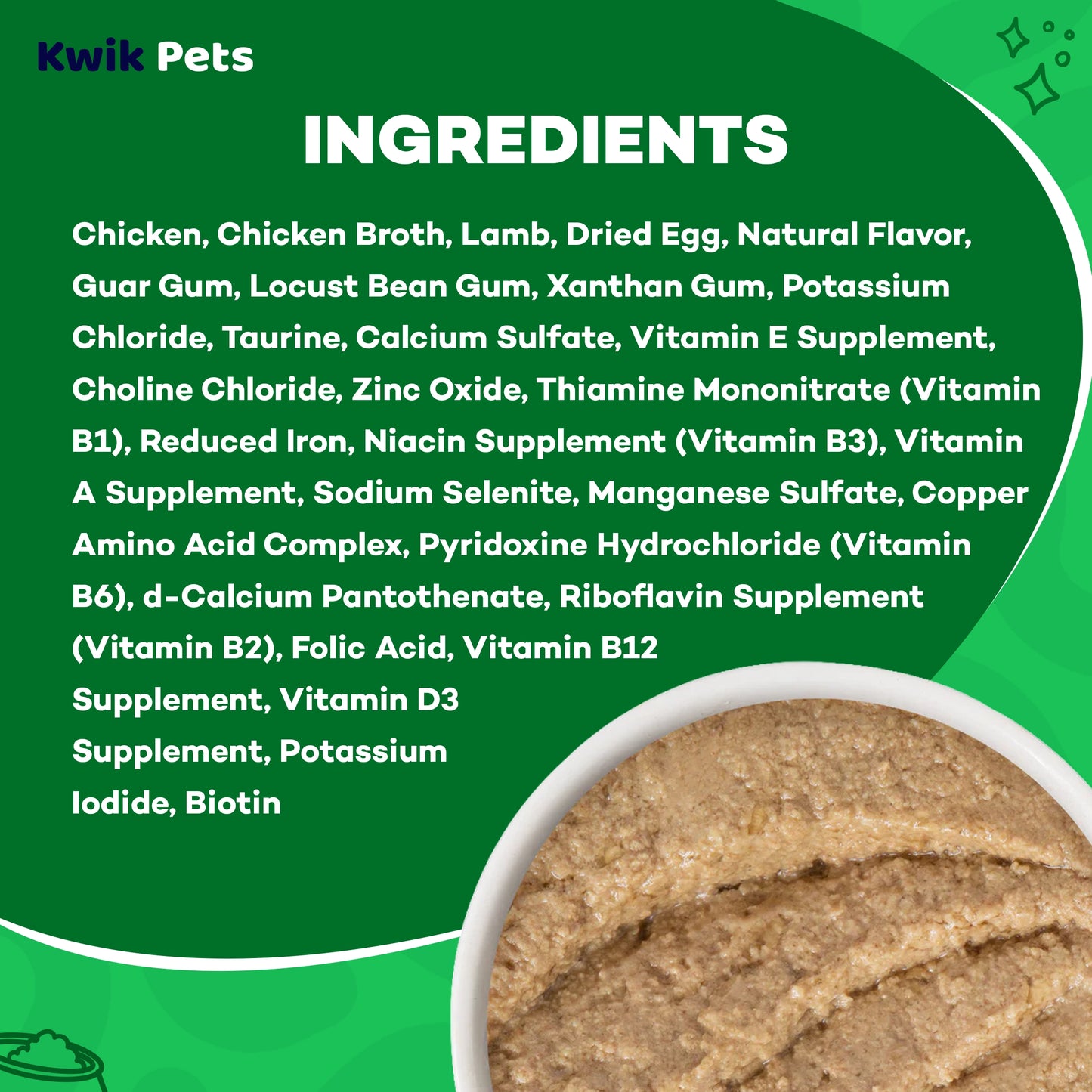 Ingredients info of Weruva B.F.F. PLAY Paté Chicken & Lamb Laugh Out Loud Dinner in a Hydrating Purée Wet Cat Food 5.5-oz
