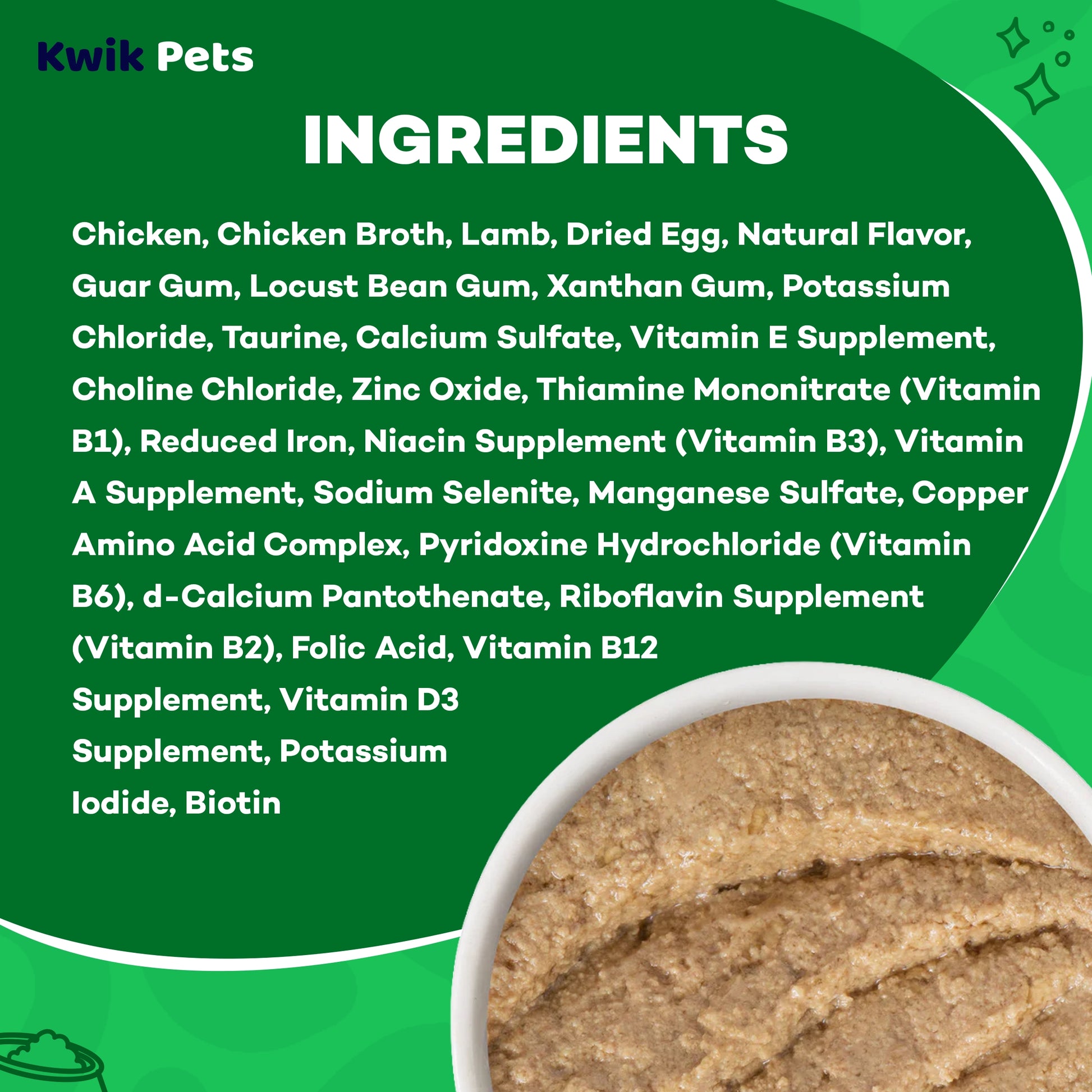 Ingredients info of Weruva B.F.F. PLAY Paté Chicken & Lamb Laugh Out Loud Dinner in a Hydrating Purée Wet Cat Food 5.5-oz