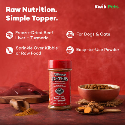 Nutrition of Northwest Naturals Functional Freeze Dried Dog & Cat Food Topper Beef Liver with Turmeric 4.5-oz