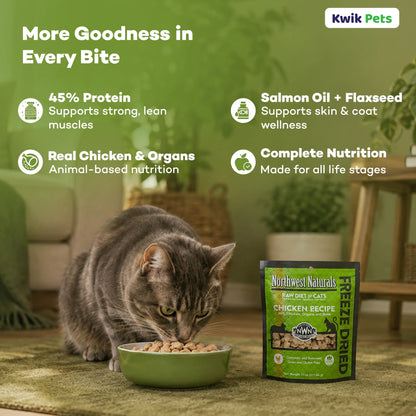 Benefits of Northwest Naturals Freeze Dried Raw Diet Cat Food Chicken Recipe 11-oz