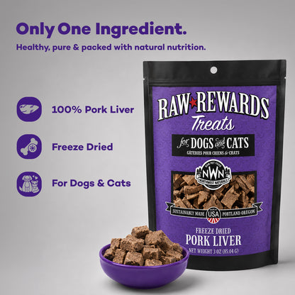 Benefits of Northwest Naturals Raw Rewards Freeze Dried Dog & Cat Treats Pork Liver 10-oz