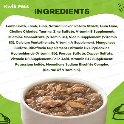 Nutrition of Weruva B.F.F. OMG Lamb & Tuna Shazaam! Dinner in Gravy Wet Cat Food Pouches 2.8-oz