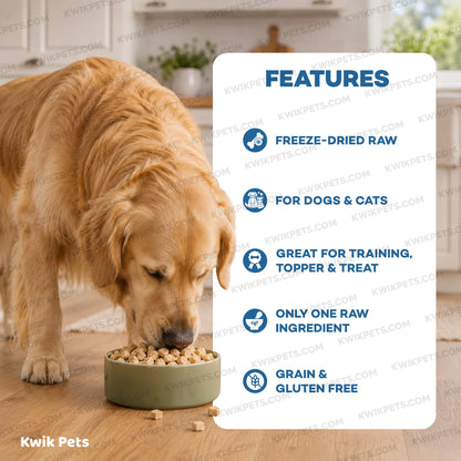 Features of Northwest Naturals Raw Rewards Freeze Dried Dog & Cat Treats Whitefish 10-oz