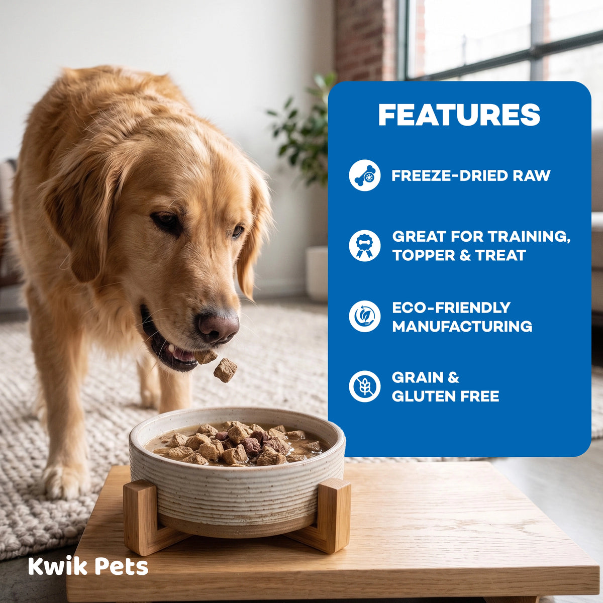 Features of Northwest Naturals Freeze Dried Raw Diet Dog Food Beef & Trout Recipe 25-oz