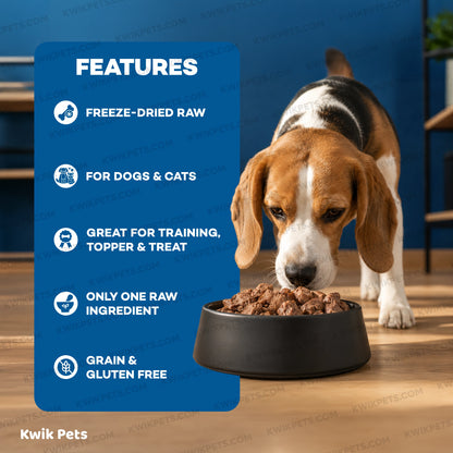 Features of Northwest Naturals Raw Rewards Freeze Dried Dog & Cat Treats Chicken Heart 10-oz