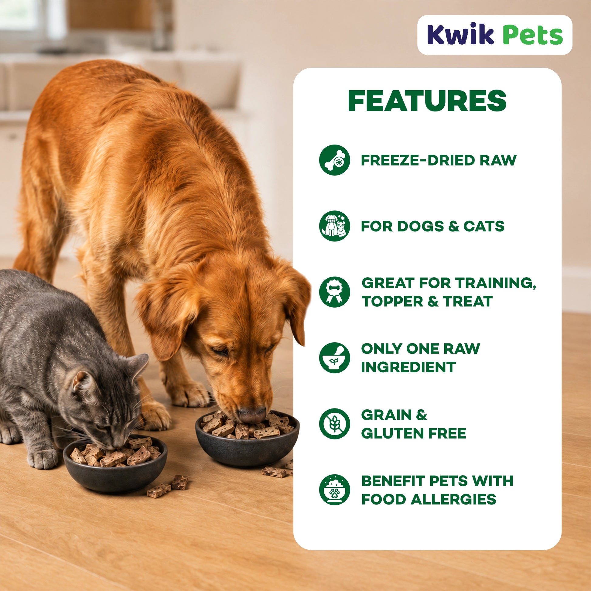 Features of Northwest Naturals Raw Rewards Freeze Dried Dog & Cat Treats Lamb Liver 3-oz