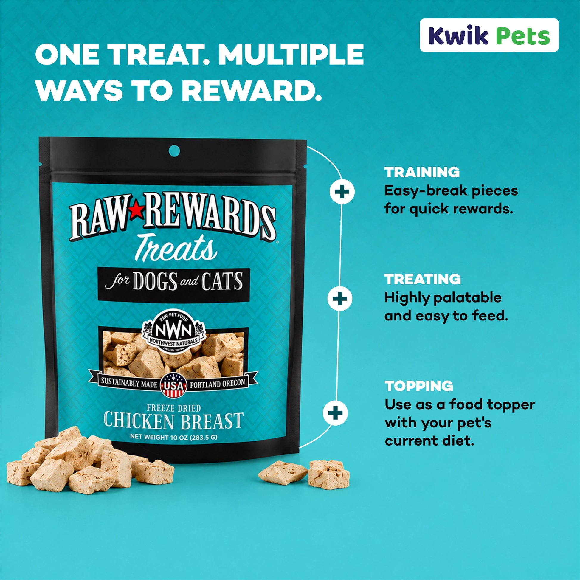Benefits of Northwest Naturals Raw Rewards Freeze Dried Dog & Cat Treats Chicken Breast 10-oz