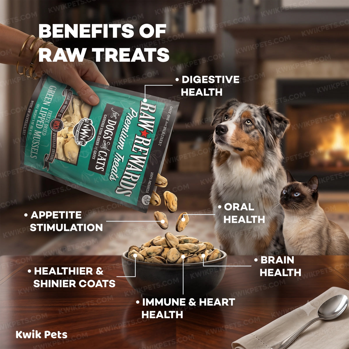 Benefits of Northwest Naturals Raw Rewards Freeze Dried Dog & Cat Treats Green Mussels 2-oz