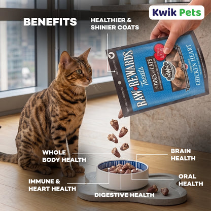 Benefits of Northwest Naturals Raw Rewards Freeze Dried Dog & Cat Treats Chicken Heart 10-oz