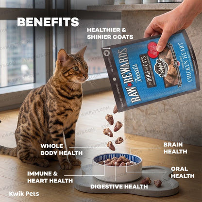 Benefits of Northwest Naturals Raw Rewards Freeze Dried Dog & Cat Treats Chicken Heart 10-oz