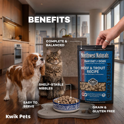 Benefits of Northwest Naturals Freeze Dried Raw Diet Dog Food Beef & Trout Recipe 25-oz
