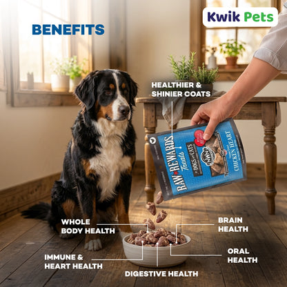 Benefits of Northwest Naturals Raw Rewards Freeze Dried Dog & Cat Treats Chicken Heart 3-oz