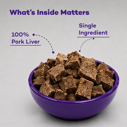 Ingredients of Northwest Naturals Raw Rewards Freeze Dried Dog & Cat Treats Pork Liver 10-oz