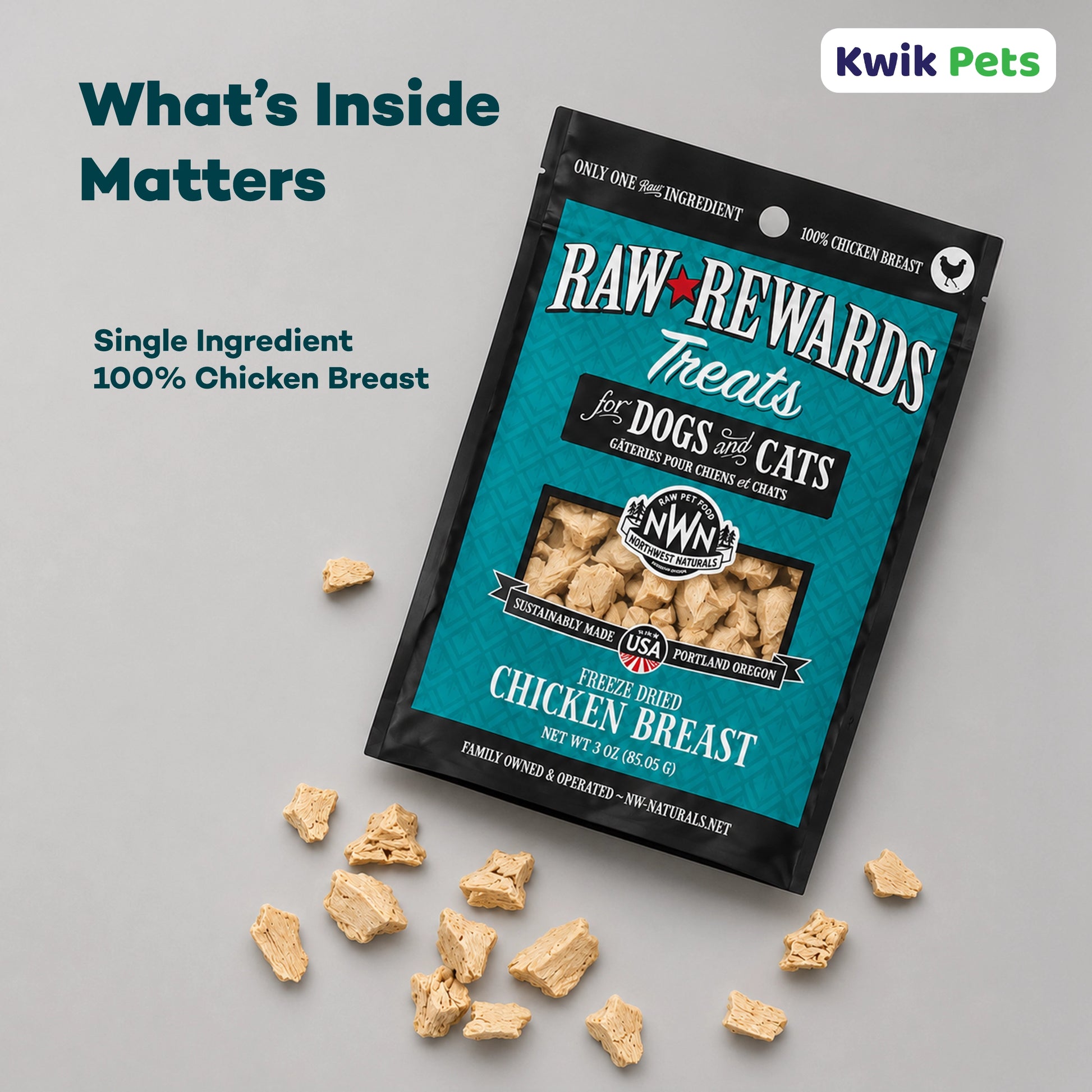Ingredient of Northwest Naturals Raw Rewards Freeze Dried Dog & Cat Treats Chicken Breast 3-oz