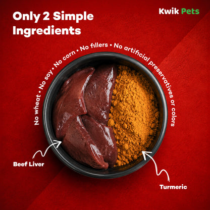 Ingredients of Northwest Naturals Functional Freeze Dried Dog & Cat Food Topper Beef Liver with Turmeric 4.5-oz