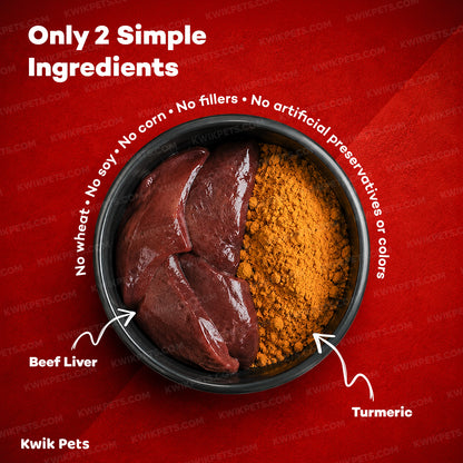 Ingredients info of Northwest Naturals Functional Freeze Dried Dog & Cat Food Topper Beef Liver with Turmeric 4.5-oz