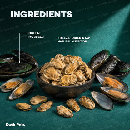 Ingredients info of Northwest Naturals Raw Rewards Freeze Dried Dog & Cat Treats Green Mussels 2-oz
