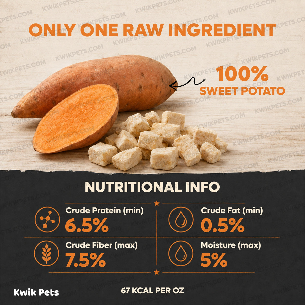 Ingredients info of Northwest Naturals Raw Rewards Freeze Dried Dog & Cat Treats Sweet Potato 2-oz