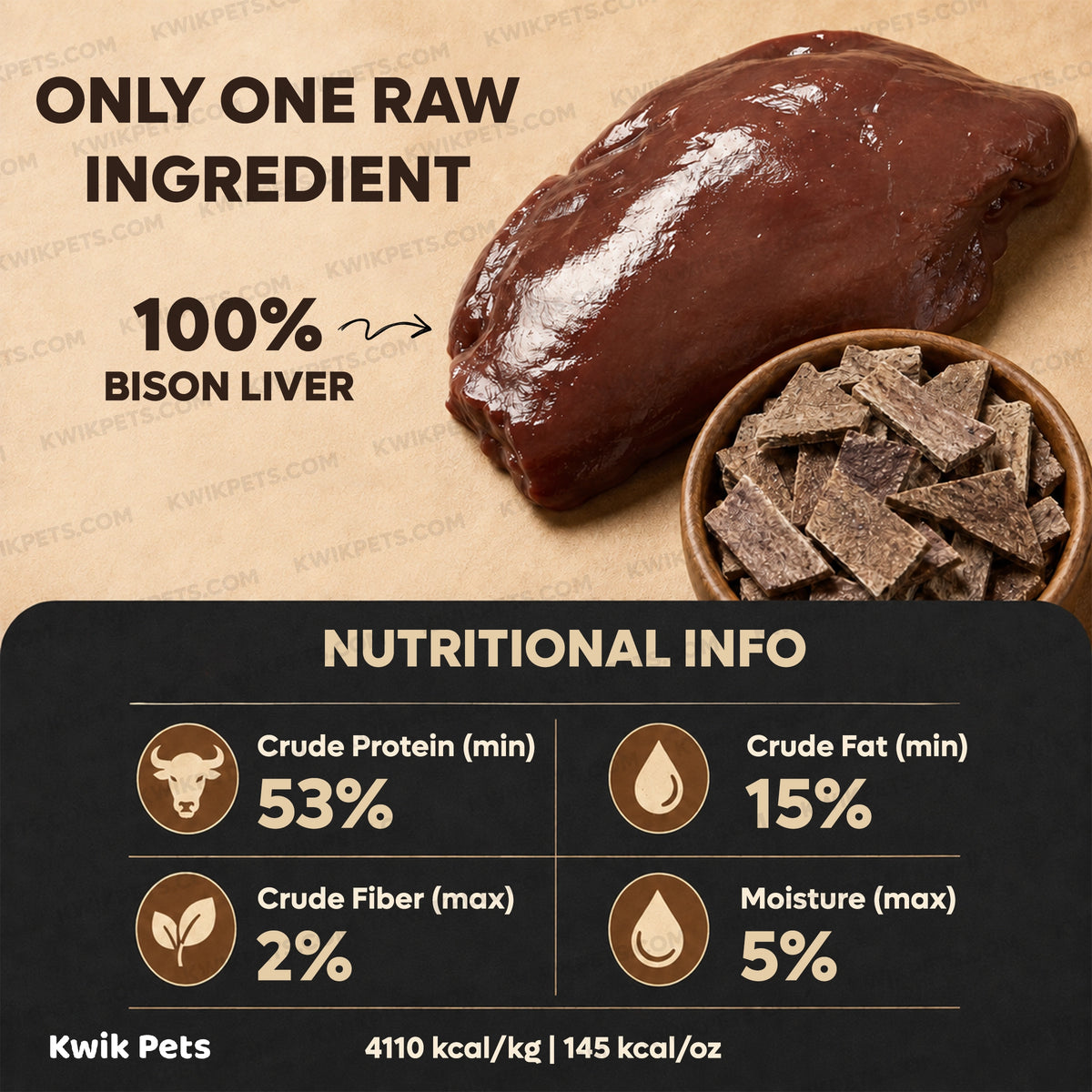 Ingredients info of Northwest Naturals Raw Rewards Freeze Dried Dog & Cat Treats Bison Liver 3-oz