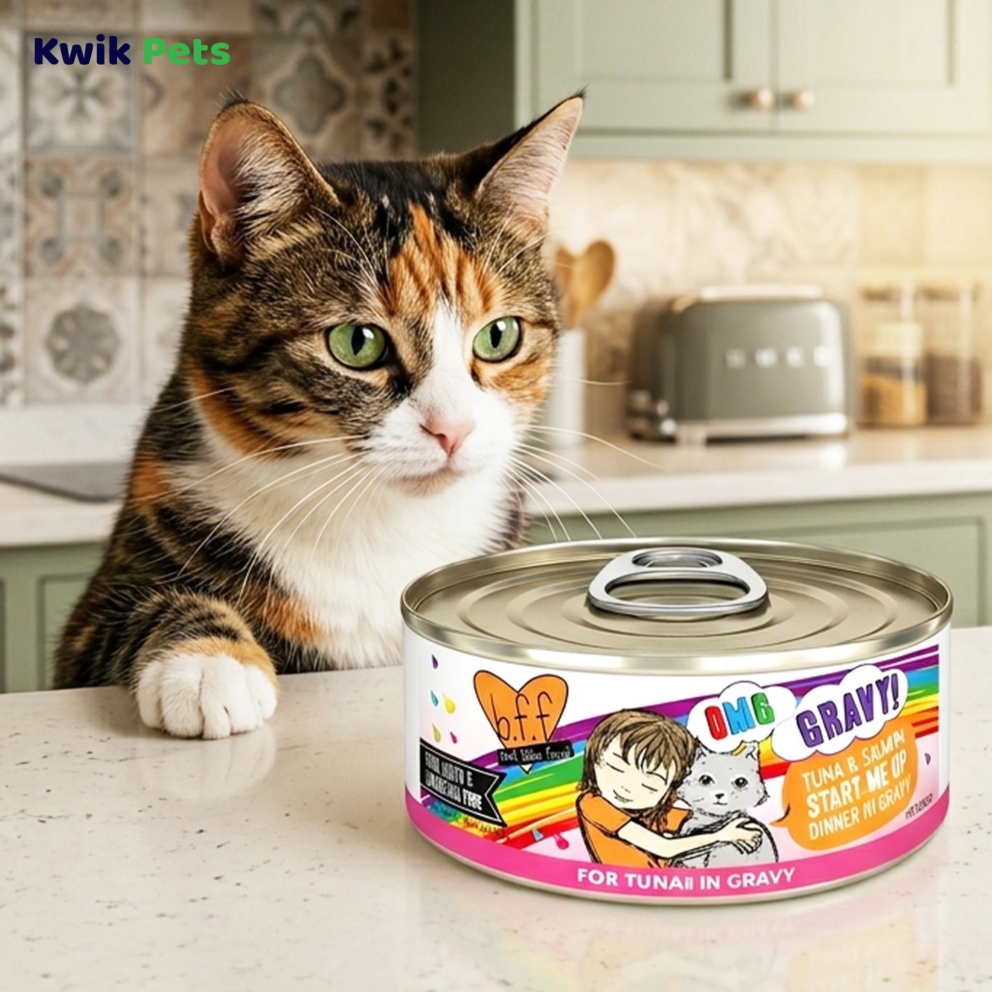 Lifestyle of Weruva B.F.F. OMG Tuna & Salmon Start Me Up Dinner in Gravy Wet Cat Food 2.8-oz