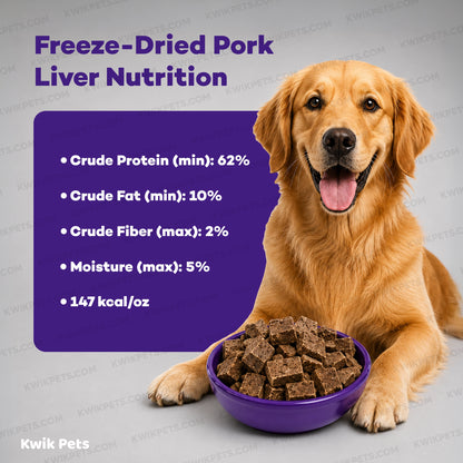 Nutrition of Northwest Naturals Raw Rewards Freeze Dried Dog & Cat Treats Pork Liver 10-oz