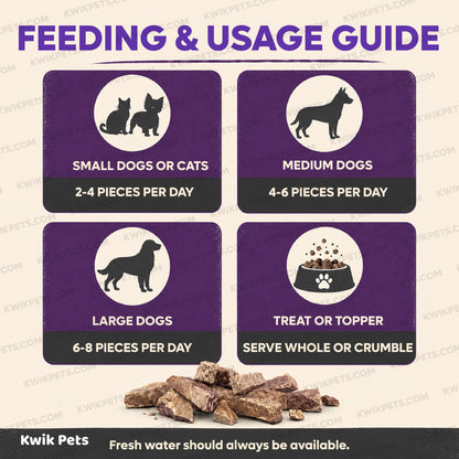 Feeding Guide Lines of Northwest Naturals Raw Rewards Freeze Dried Dog & Cat Treats Pork Liver 3-oz