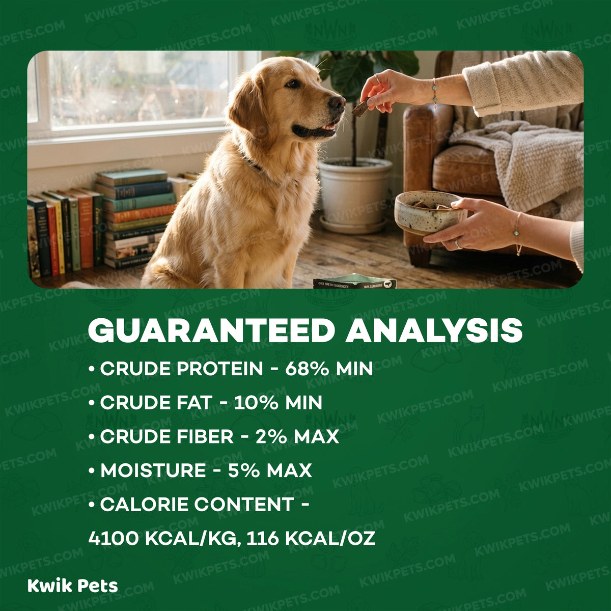 Guaranteed Analysis Northwest Naturals Raw Rewards Freeze Dried Dog & Cat Treats Lamb Liver 3-oz