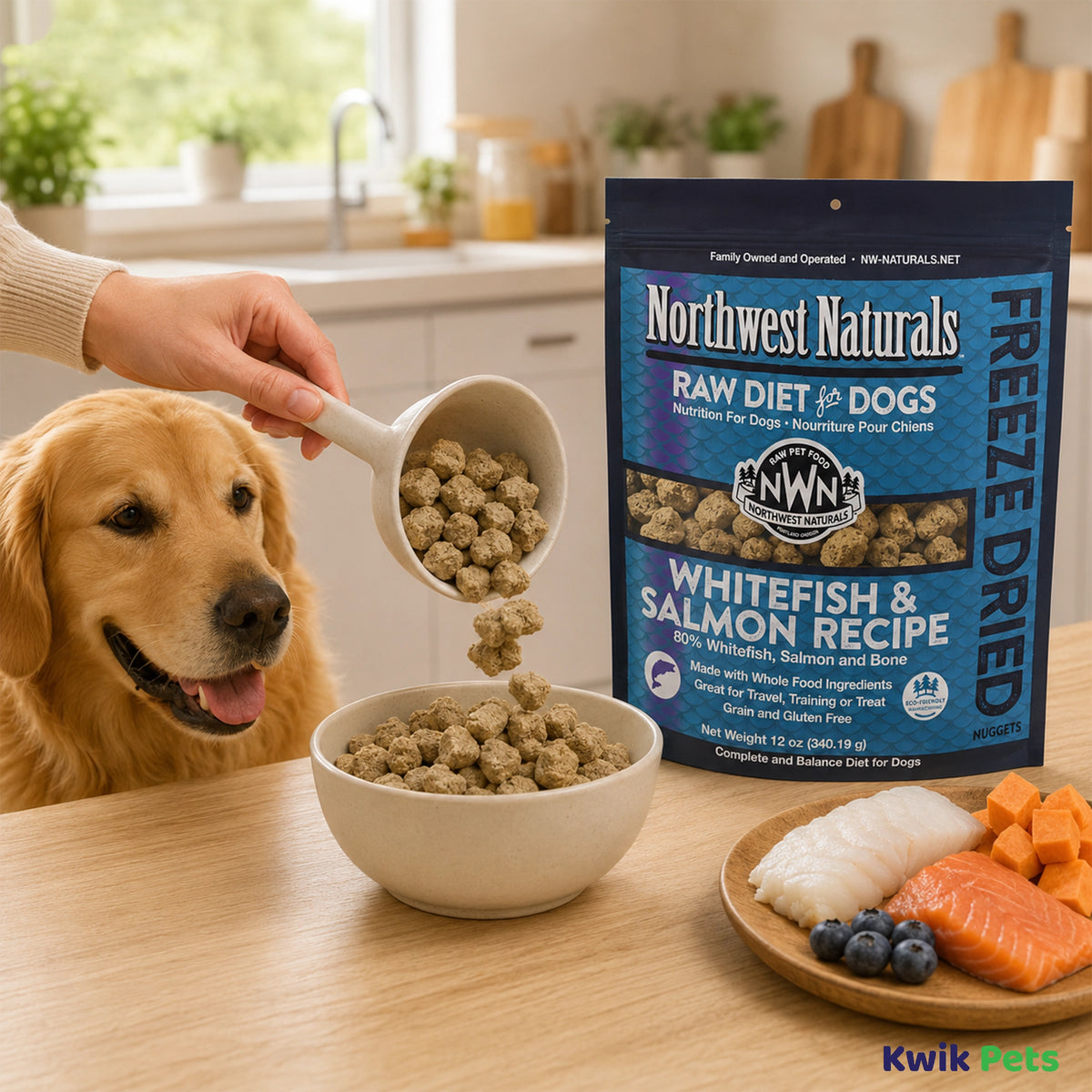 Lifestyle of Northwest Naturals Freeze Dried Raw Diet Dog Food Whitefish & Salmon Recipe 25-oz