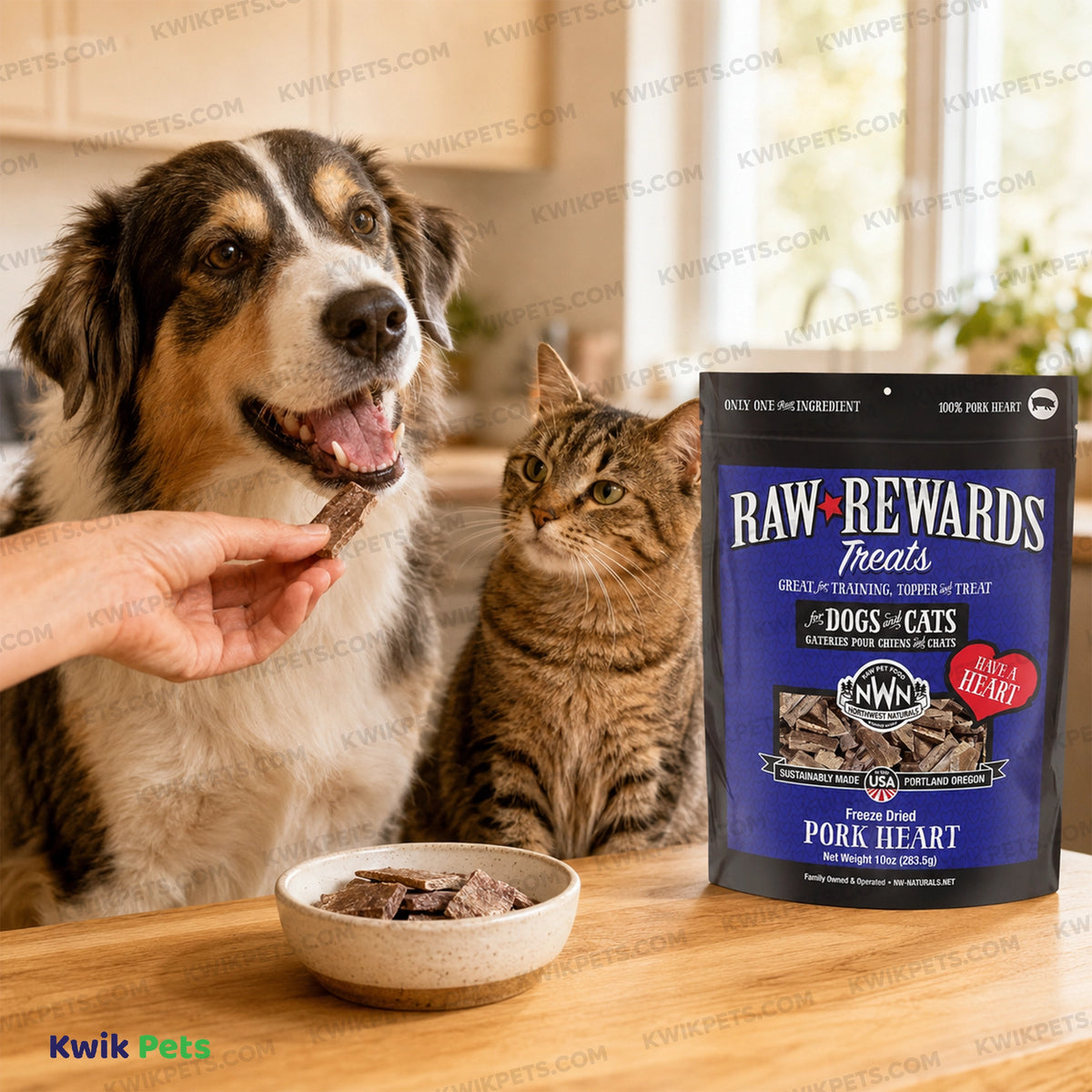 Lifestyle of Northwest Naturals Raw Rewards Freeze Dried Dog & Cat Treats Pork Heart 10-oz