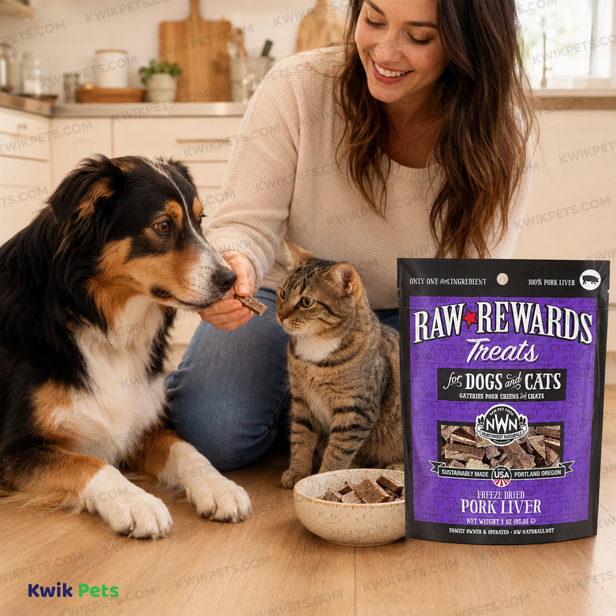 Lifestyle of Northwest Naturals Raw Rewards Freeze Dried Dog & Cat Treats Pork Liver 3-oz