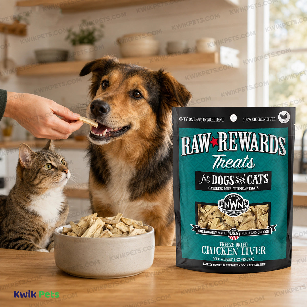 Lifestyle of Northwest Naturals Raw Rewards Freeze Dried Dog & Cat Treats Chicken Liver 3-oz