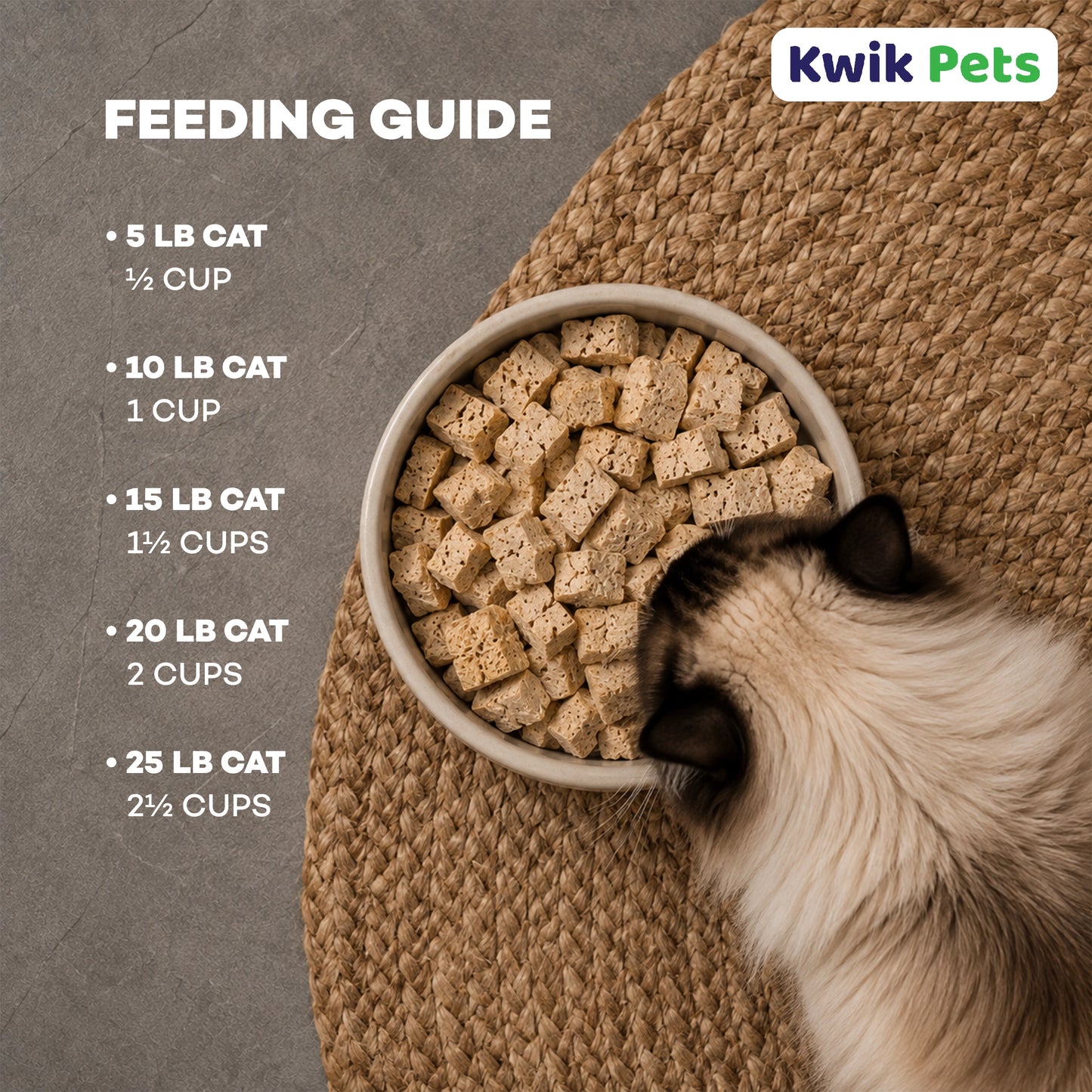 Feeding Guideline of Northwest Naturals Freeze Dried Raw Diet Cat Food Duck Recipe 11-oz